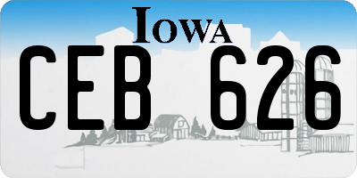 IA license plate CEB626