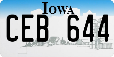 IA license plate CEB644
