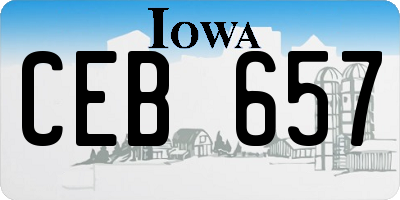 IA license plate CEB657