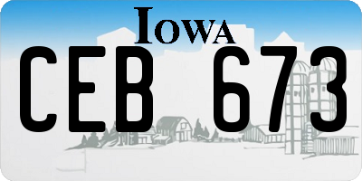 IA license plate CEB673