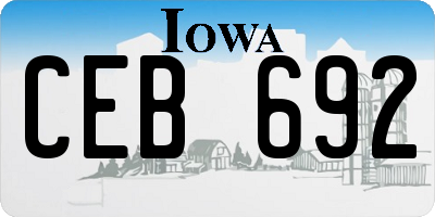 IA license plate CEB692