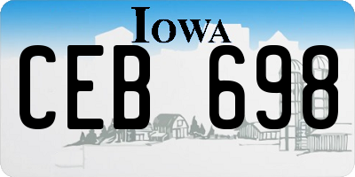 IA license plate CEB698