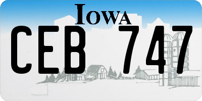 IA license plate CEB747