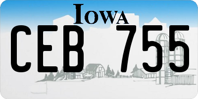 IA license plate CEB755