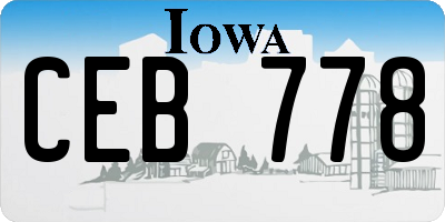 IA license plate CEB778