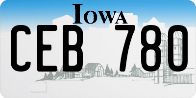 IA license plate CEB780