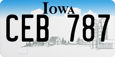 IA license plate CEB787