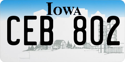 IA license plate CEB802