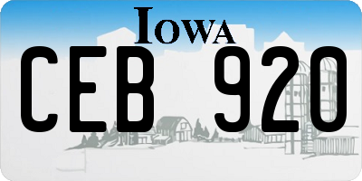 IA license plate CEB920