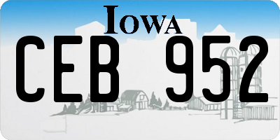IA license plate CEB952
