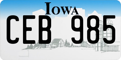 IA license plate CEB985