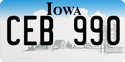 IA license plate CEB990