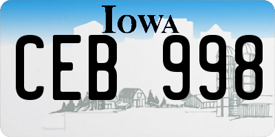 IA license plate CEB998