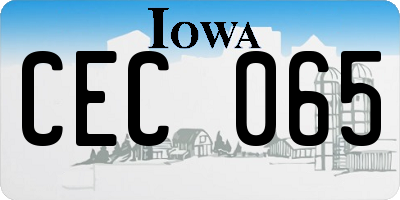 IA license plate CEC065