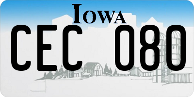 IA license plate CEC080