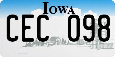 IA license plate CEC098