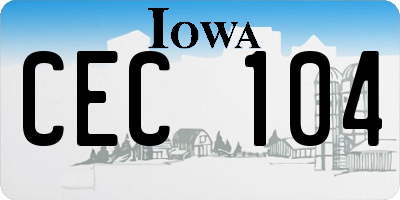 IA license plate CEC104