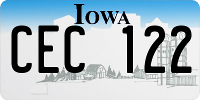 IA license plate CEC122