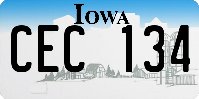 IA license plate CEC134