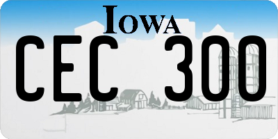IA license plate CEC300