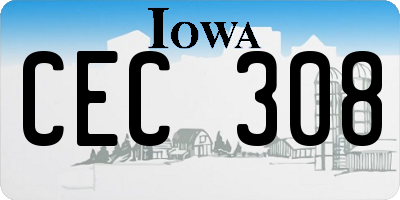 IA license plate CEC308