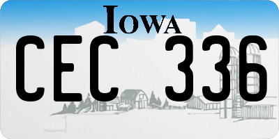 IA license plate CEC336