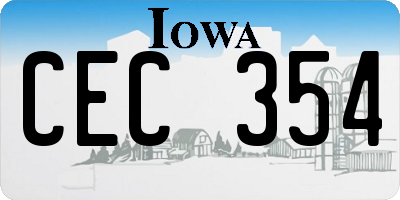 IA license plate CEC354