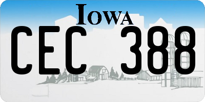 IA license plate CEC388