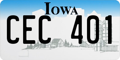 IA license plate CEC401