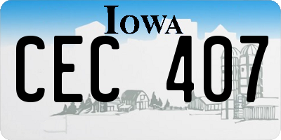 IA license plate CEC407