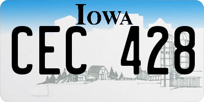 IA license plate CEC428