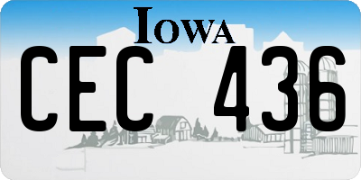 IA license plate CEC436