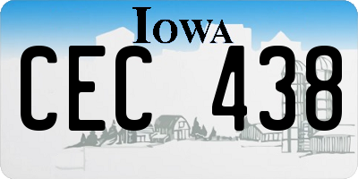 IA license plate CEC438