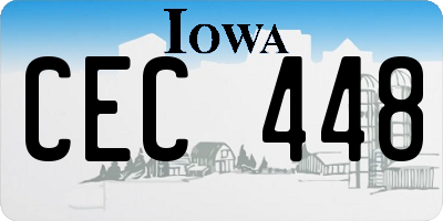 IA license plate CEC448