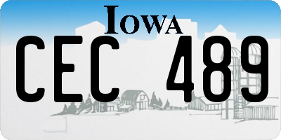 IA license plate CEC489