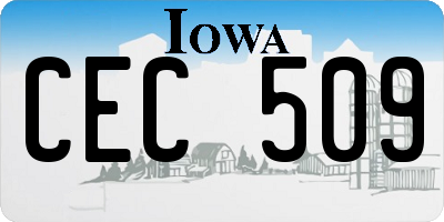 IA license plate CEC509