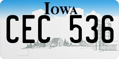IA license plate CEC536