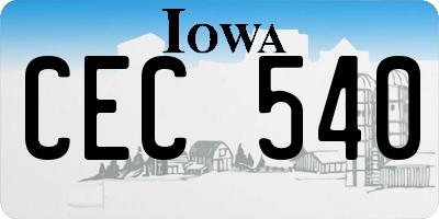 IA license plate CEC540