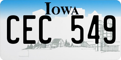 IA license plate CEC549