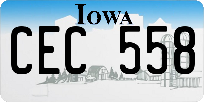 IA license plate CEC558