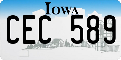 IA license plate CEC589