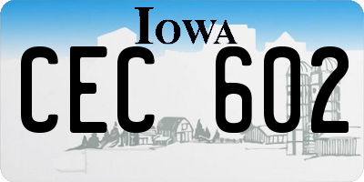 IA license plate CEC602