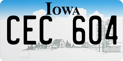 IA license plate CEC604