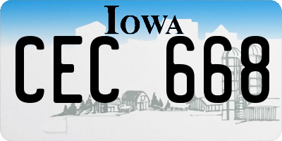 IA license plate CEC668