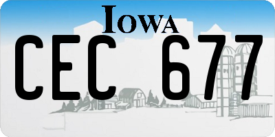 IA license plate CEC677