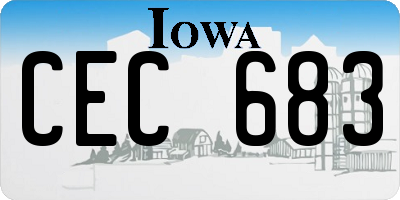 IA license plate CEC683