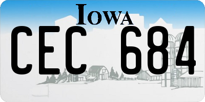 IA license plate CEC684
