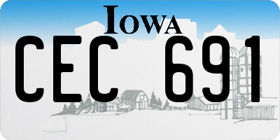 IA license plate CEC691