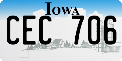 IA license plate CEC706