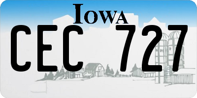 IA license plate CEC727